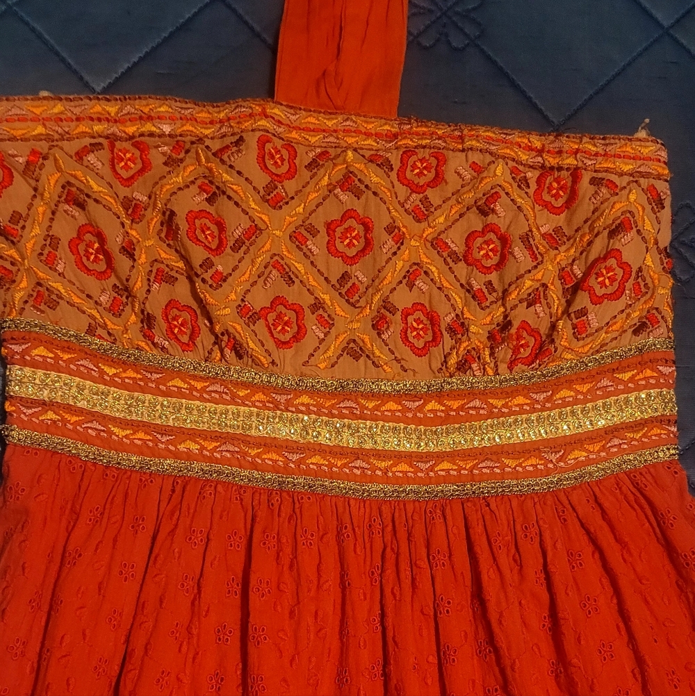 American Rag Orange Smocked Top - Picture 9 of 10
